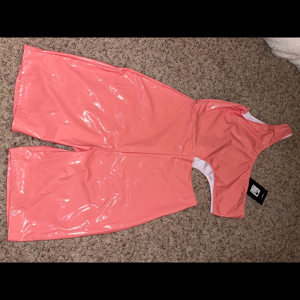 Fashion Nova “ Slick Operator Latex Biker Romper “ - Picture 2 of 7